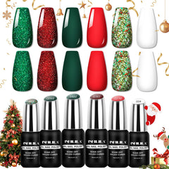 NXJ INFILILA Sparkle Green polish for a festive, long-lasting holiday look.