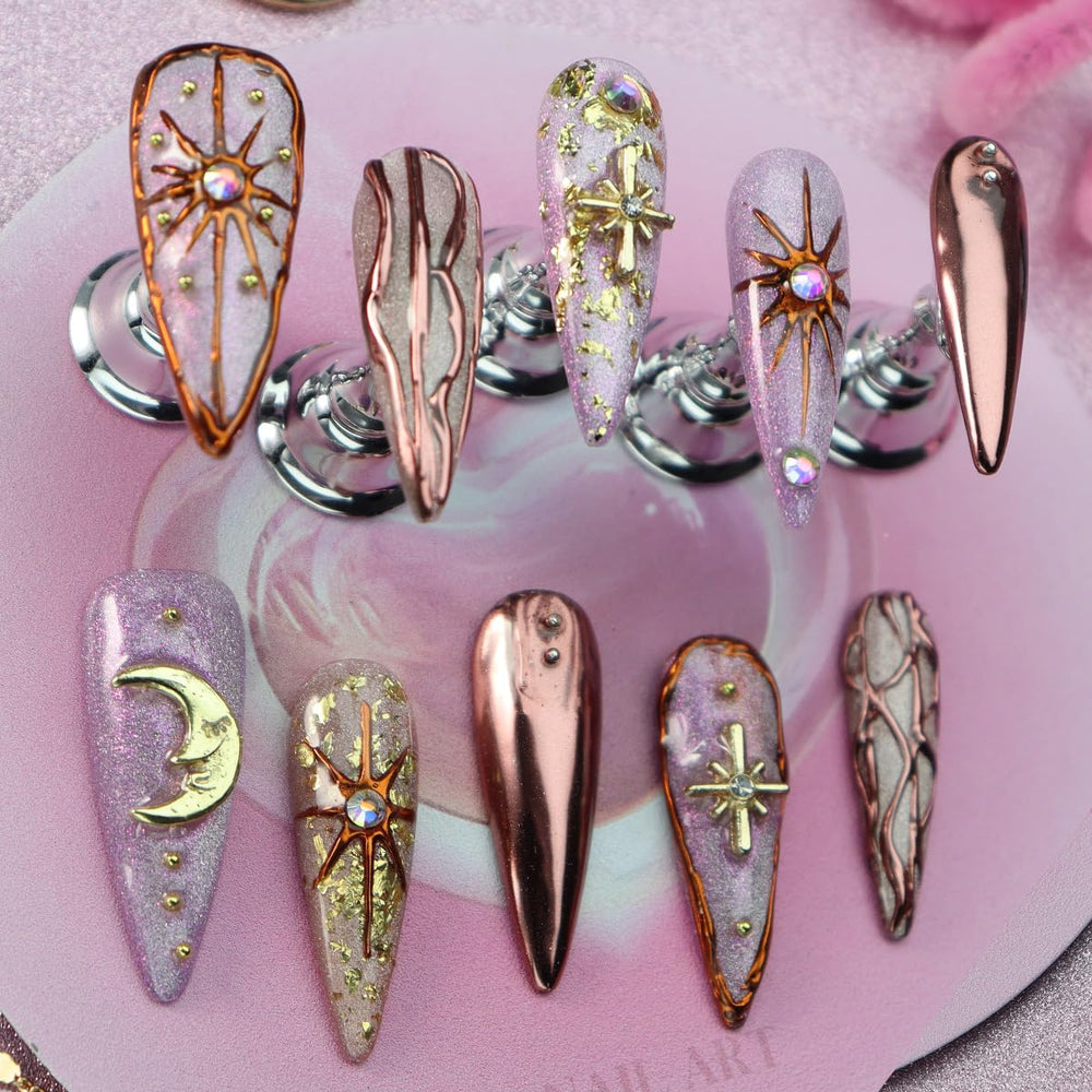 Nxtpz Star Moon press-on nails package showing assorted sizes for a quick at-home manicure