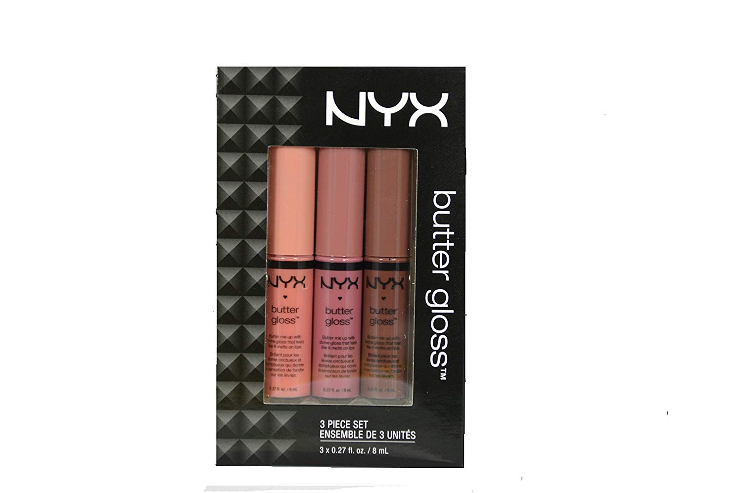 NYX Butter Lip Gloss Set Creme Brulee close-up showing creamy shine for lips