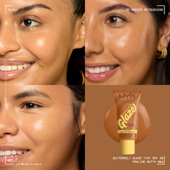 NYX Buttermelt Glaze 06 Praline forearm swatch shows fade-resistant glaze