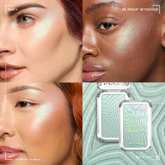 NYX Buttermelt Highlighter applied to cheekbone for butter-soft glow
