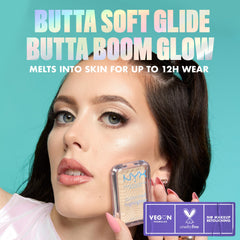 NYX Buttermelt Highlighter packaging back shows vegan and cruelty-free credentials