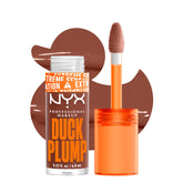 NYX Duck Plump Gloss Spicy Ginger swatch shows instant plump and high shine
