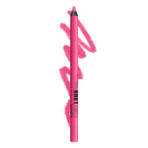 NYX Line Loud Lip Liner Movin' Up swatch showing vibrant pink-peach color