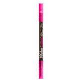 nyx professional makeup powder louder brow pencil closeup shows hair-like strokes for defined brows.