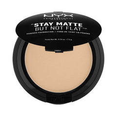 NYX Stay Matte powder foundation compact for a lightweight, shine-free finish.