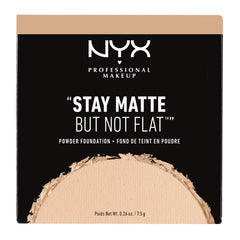Close-up of NYX Stay Matte finish on skin showing an even tone.
