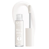 NYX This Is Milky Gloss bottle pour for radiant milky shine
