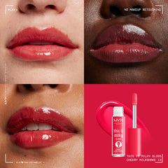 NYX This Is Milky Gloss Cherry Milkshake gloss dispense close-up