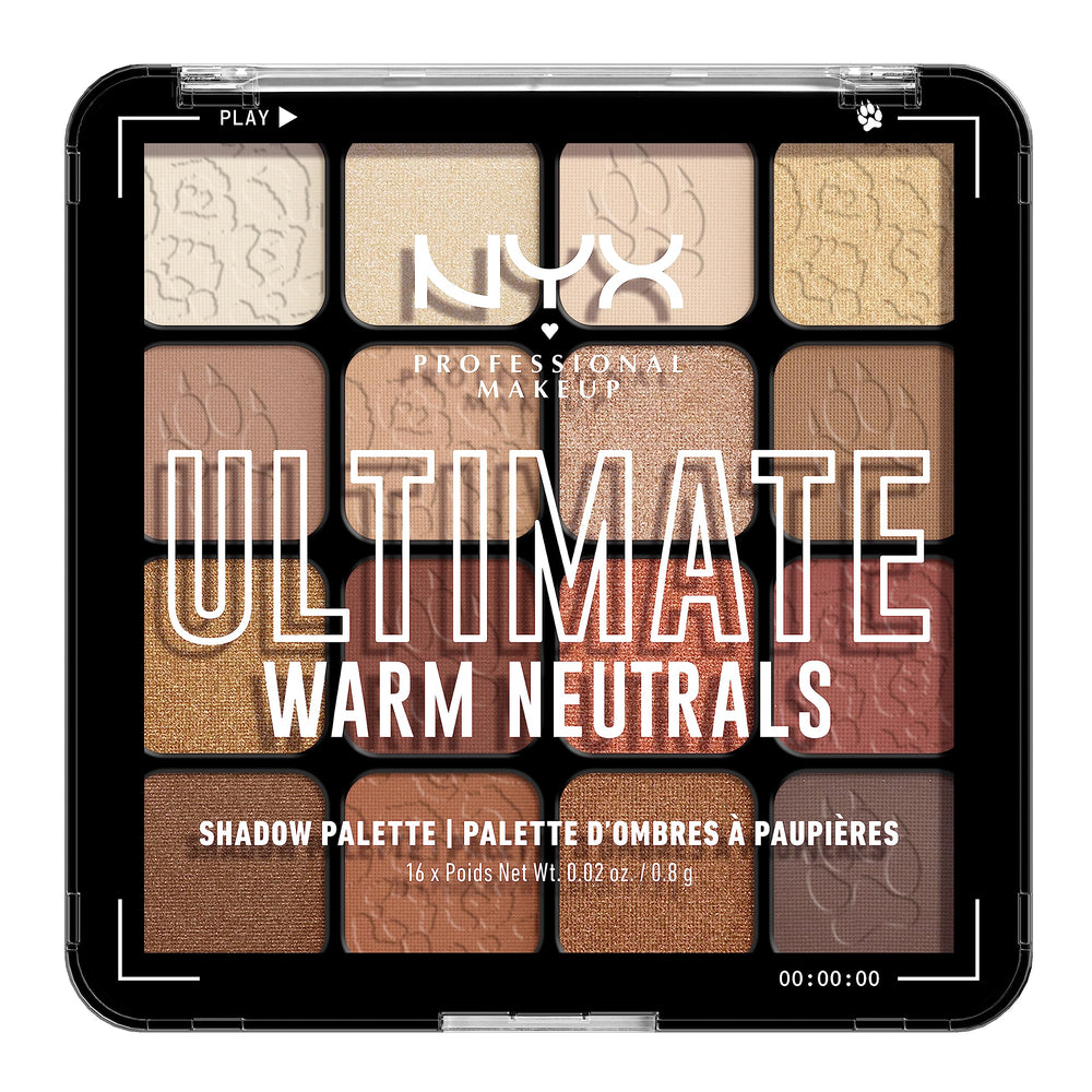 NYX Professional Makeup Ultimate Shadow Palette cover in warm neutrals for versatile day-to-night looks.