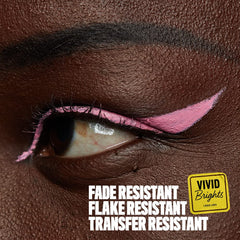 NYX Vivid Brights liner precise tip for crisp wing lines.