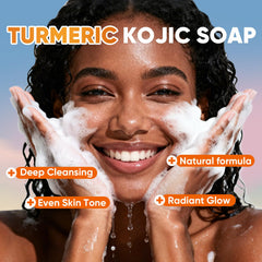 OAKDOLCHE turmeric kojic soap bar packaging shows the 5-pack value