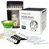 OAKEER Nose Wax Kit contents with wax, sticks, and cups for at-home grooming
