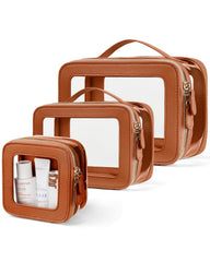 Oaque clear cosmetic bag with handle for easy carrying during travel