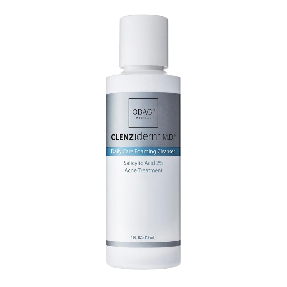 Obagi CLENZIderm MD foaming cleanser unclogs pores for clearer-looking skin.