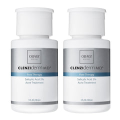 Obagi CLENZIderm Pore Therapy toner two-pack front view helps unclog pores.