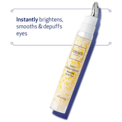 Obagi gel applicator for cooling under-eye puffiness in use.