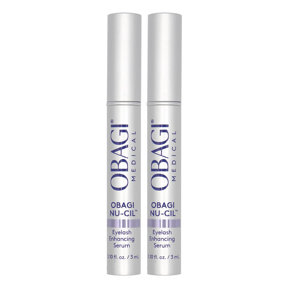 Obagi Nu-Cil serum bottle front showing sleek packaging for daily lash care.