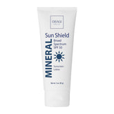 Obagi Sun Shield bottle close-up showing mineral sunscreen with sheer, quick-absorbing formula.