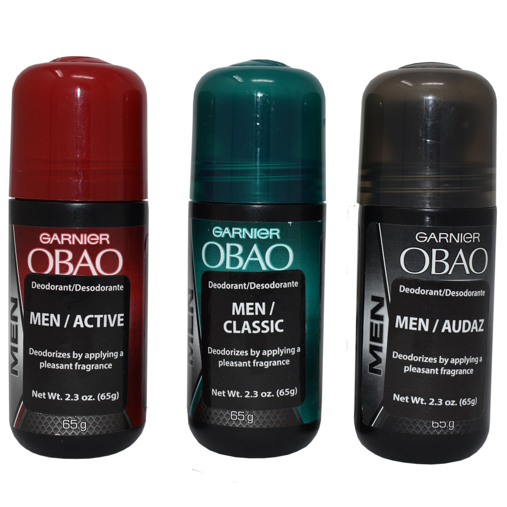 Obao Assorted Deodorant Pack 3 pack-shot reveals three scents for daily wear.