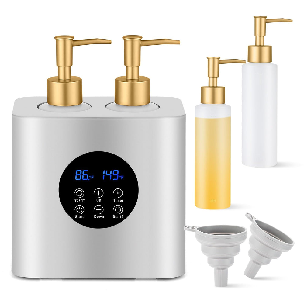 obecilc dual-bottle warmer setup for quick, simultaneous oil warming.