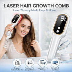 Obiredk Laser Hair Growth Comb side view with ergonomic grip for comfortable sessions.