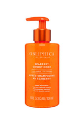 Obliphica Professional Seaberry Conditioner bottle for detangling and shine.