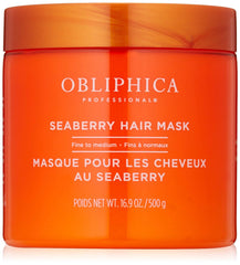 Obliphica Seaberry Hair Mask bottle pour for deep conditioning and hydration