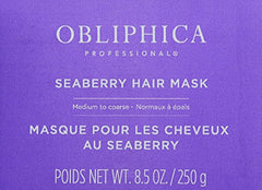 Obliphica Seaberry Hair Mask ingredients label with omega blend