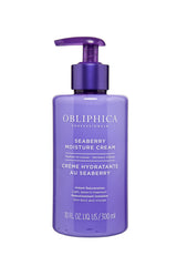 Obliphica Seaberry Leave-In bottle pour supports anti-frizz control and detangling.