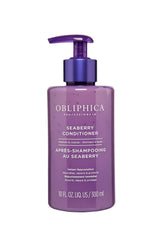 Obliphica Professional Seaberry Conditioner bottle pour for frizz control and deep hydration