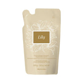 O Boticário Lily Satin Moisturizer refill front shows eco-friendly packaging and satin hydration.