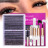 Ocean Pearl 40D/50D lash clusters kit with 320 pieces for at home volume