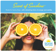 Ocean Potion Sunscreen Body Spray applying spray on skin for even coverage.
