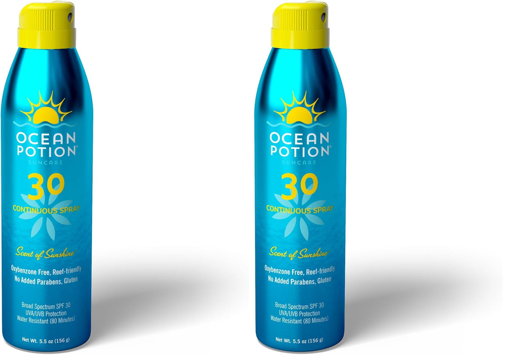 Ocean Potion Sunscreen Body Spray SPF 30 bottle front for everyday protection.