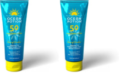 Ocean Potion Sunscreen Lotion SPF50 bottle front, broad spectrum protection branding.
