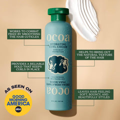 OCOA Hydrating Curl Cream Mango Butter provides rich moisture for soft waves.
