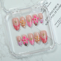 OCOUYVD flower-starfish-3D nails design for chic evenings.
