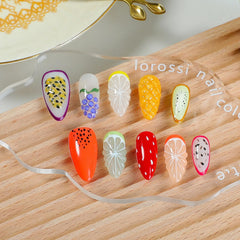 OCOUYVD grape design fruit press on nails for elegant evenings