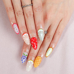 OCOUYVD mango design fruit press on nails adds tropical flair