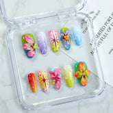 OCOUYVD handmade nails with 3D flower detail for elegant everyday wear