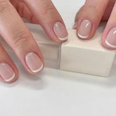 OCOUYVD Petite press-on nails in extra-short French tips with nude color for a quick salon-like look