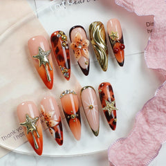 OCOUYVD rhinestone-embellished nails for sparkling party styling