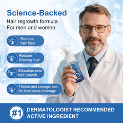 OCVWJKD Minoxidil spray packaging shown for at-home treatment.