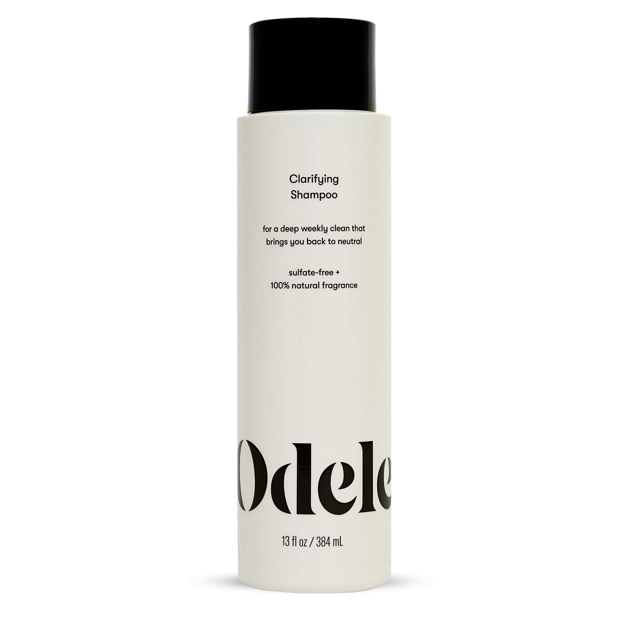 Odele Clarifying Shampoo bottle shows color-safe, sulfate-free formula for all hair types.