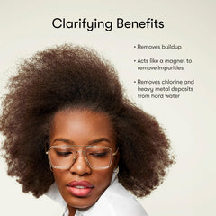 Odele Clarifying Shampoo label notes color-safe, vegan, and cruelty-free benefits.