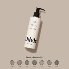 Odele leave-in bottle pump close-up highlighting convenience