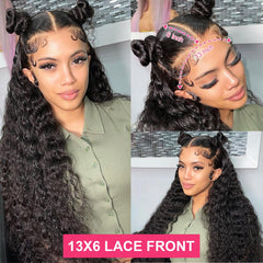Odored 13x6 deep wave wig front part for versatile styling options