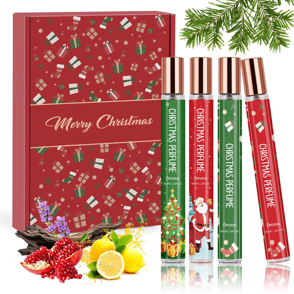 OFUN 4x35ml perfume bottles close-up, travel-friendly quartet for daily touch-ups.