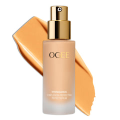 Ogee complexion-perfecting foundation bottle closeup showing luxurious skincare makeup fusion